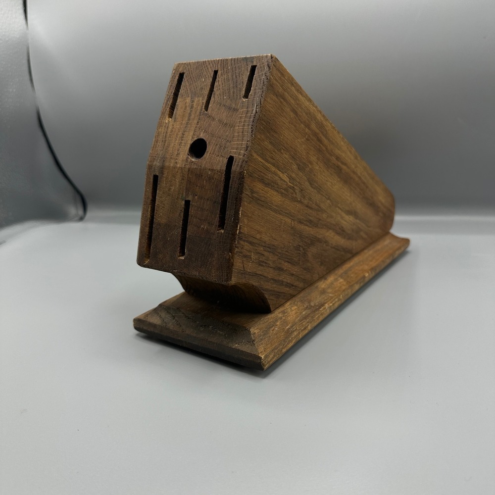 Case XX Wood Knife Block 7 Slot Countertop or Wall Mount Brown Cutlery Storage